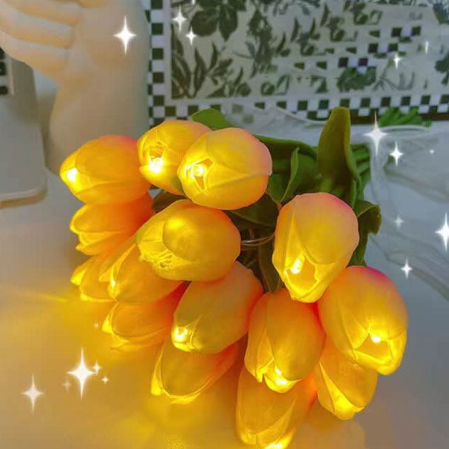 Tiffany-Style Tulip Flower Decoration LED Table Lamp Lumendat