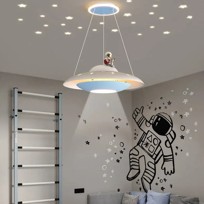 Modern Creative Flying Saucer Space Astronaut Children LED Chandelier Lumendat