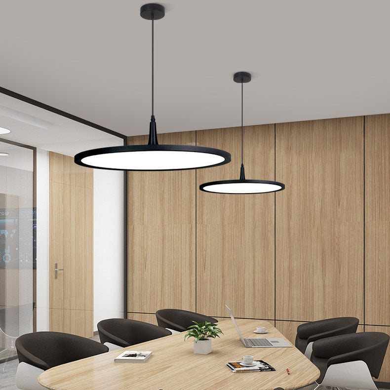 Modern Minimalist Aluminum Round Shape LED Pendant Light for Dining Room BulbSquare