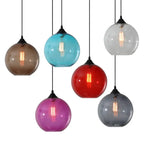 Nordic Minimalist Stained Round Glass 1-light Pendant Light Lumendat