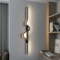 Modern Minimalist Aluminum Corrugated Strip Iron Frame LED Wall Sconce Lamp For Bedroom Lumendat