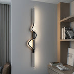 Modern Minimalist Aluminum Corrugated Strip Iron Frame LED Wall Sconce Lamp For Bedroom Lumendat