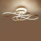 Modern Transitional Irregular Strip Aluminum Acrylic LED Semi-Flush Mount Ceiling Light For Living Room Lumendat