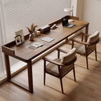 Traditional Rustic Rectangular Wood Desks Two Legs For Home Office DFM-F