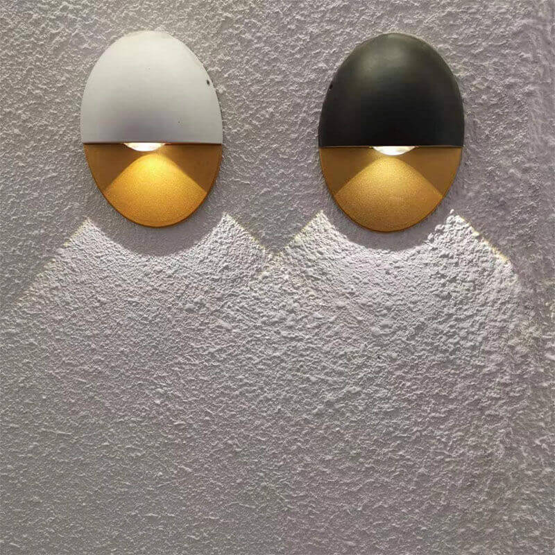 Modern Minimalist Oval Shape Aluminum Outdoor Waterproof LED Wall Sconce Lamp for Outdoor Patio Lumendat