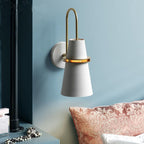 Contemporary Scandinavian Horn Iron 1-Light Wall Sconce Lamp For Bedroom