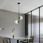 Modern Minimalist Iron Glass Round Ball Branch 2-Light Chandelier for Living Room Lumendat