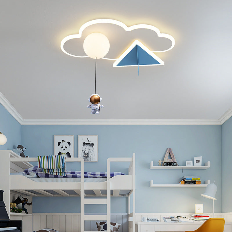 Lumendat Contemporary Creative Kids Iron Acrylic Plane Cloud Astronaut LED Flush Mount Ceiling Light For Bedroom Lumendat