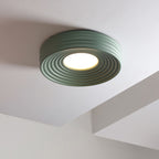 Contemporary Nordic Stripes Round Aluminum LED Flush Mount Ceiling Light For Living Room