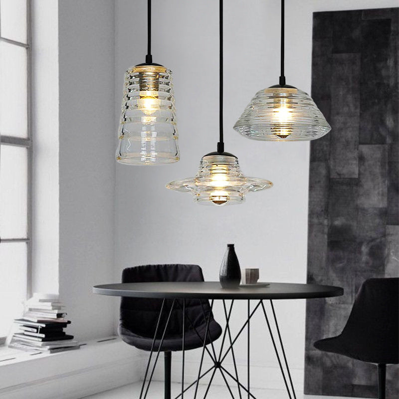 Modern Industrial Clear Glass Iron 1-light Pendant Light BulbSquare