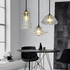 Modern Industrial Clear Glass Iron 1-light Pendant Light BulbSquare
