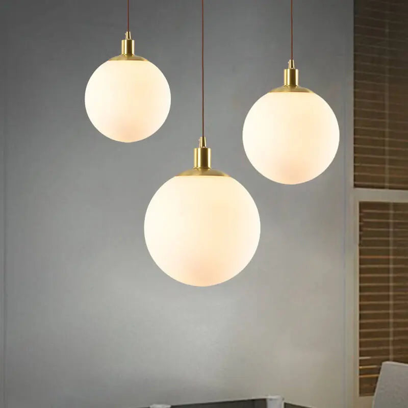 Nordic Minimalist White Orb 1-light Pendant Light Lumendat