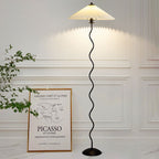 Vintage Fabric Pleated Shade 1-Light Standing Floor Lamp Lumendat