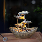 Creative Lotus Leaf Yuanbao Flowing Fountain LED Decorative Table Lamp Lumendat