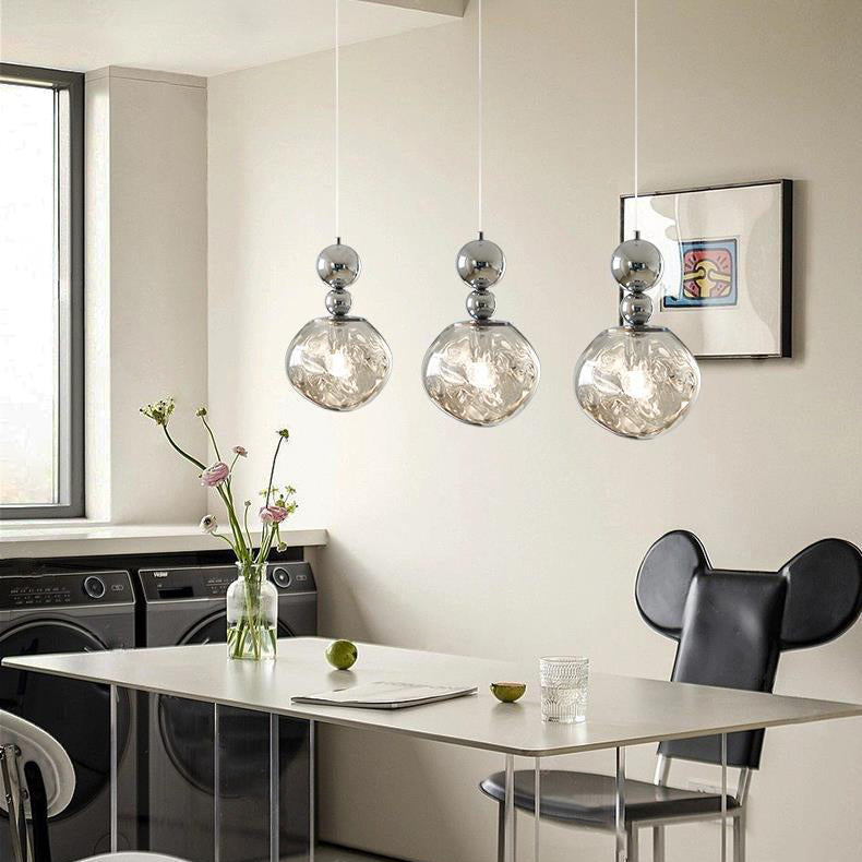 Contemporary Scandinavian Lava Ball Iron Acrylic 1-light Pendant Light for Bedroom