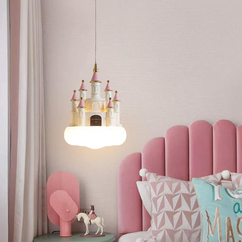Lumendat Contemporary Nordic Kids Resin PVC PE Castle 1-Light Pendant Light For Bedroom Lumendat