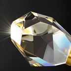 Modern Luxury Sparkling Crystal Stone Iron LED Pendant Light for Living Room BulbSquare