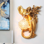 Modern Creative Resin Mermaid Shape Crystal Lampshade 1-Light Wall Sconce Lamp