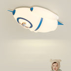 Lumendat Contemporary Creative Kids Rocket Iron Plastic LED Flush Mount Ceiling Light For Bedroom Lumendat