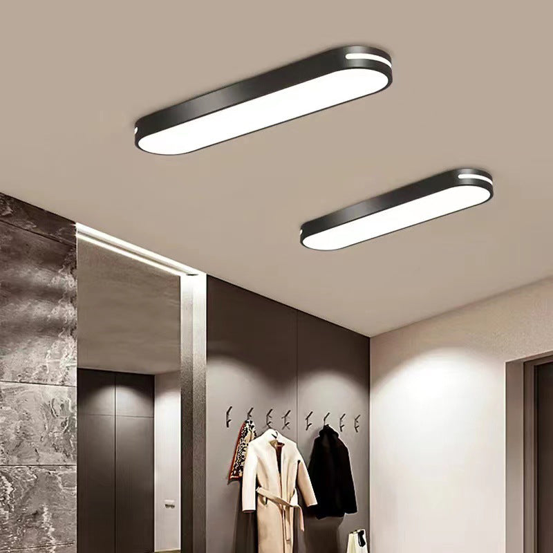 Modern Minimalist Elliptical Strip Iron Acrylic LED Flush Mount Ceiling Light For Hallway Lumendat
