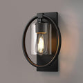 Industrial Retro Iron Circle Ring Glass Cylinder Shade 1-Light Wall Sconce Lamp Lumendat