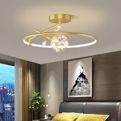 Modern Art Deco Iron Geometrical Ring Star LED Pendant Light for Living Room