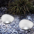 Solar Pebble ABS Sandblasted Glass LED Outdoor Landscape Light Lumendat