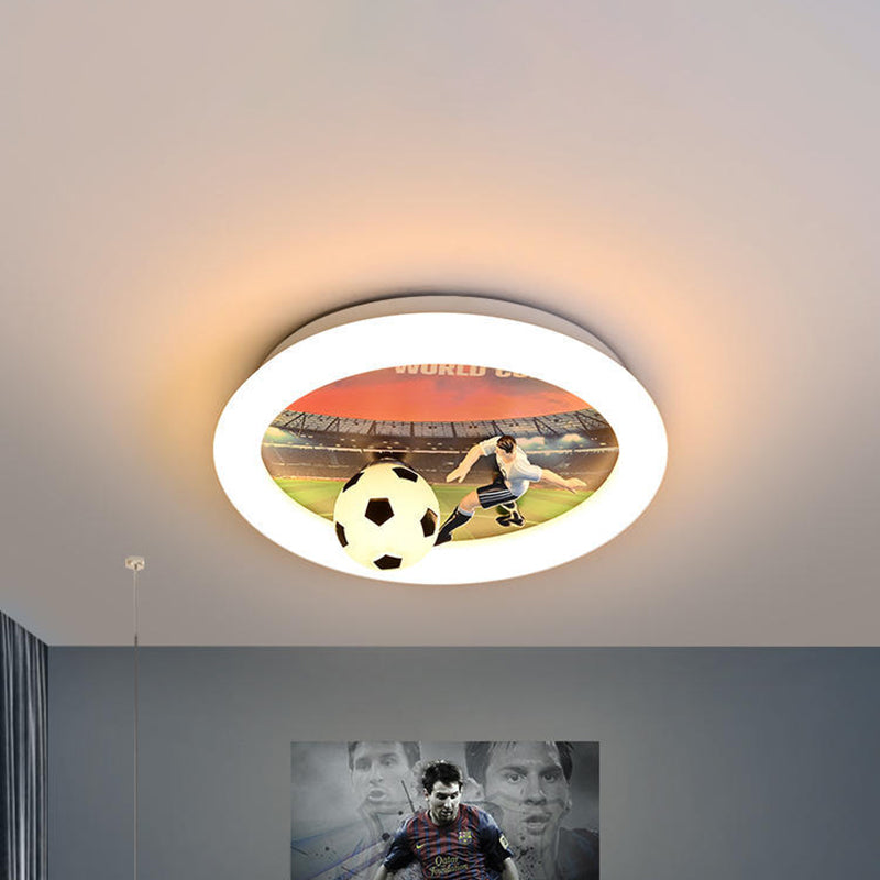 Lumendat Contemporary Creative Kids Football Iron Acrylic LED Flush Mount Ceiling Light For Bedroom Lumendat