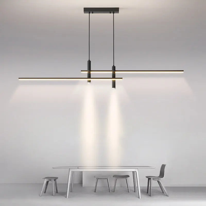 Modern Minimalist Geometric Line Combination LED Island Light Chandelier for Dining Room Lumendat