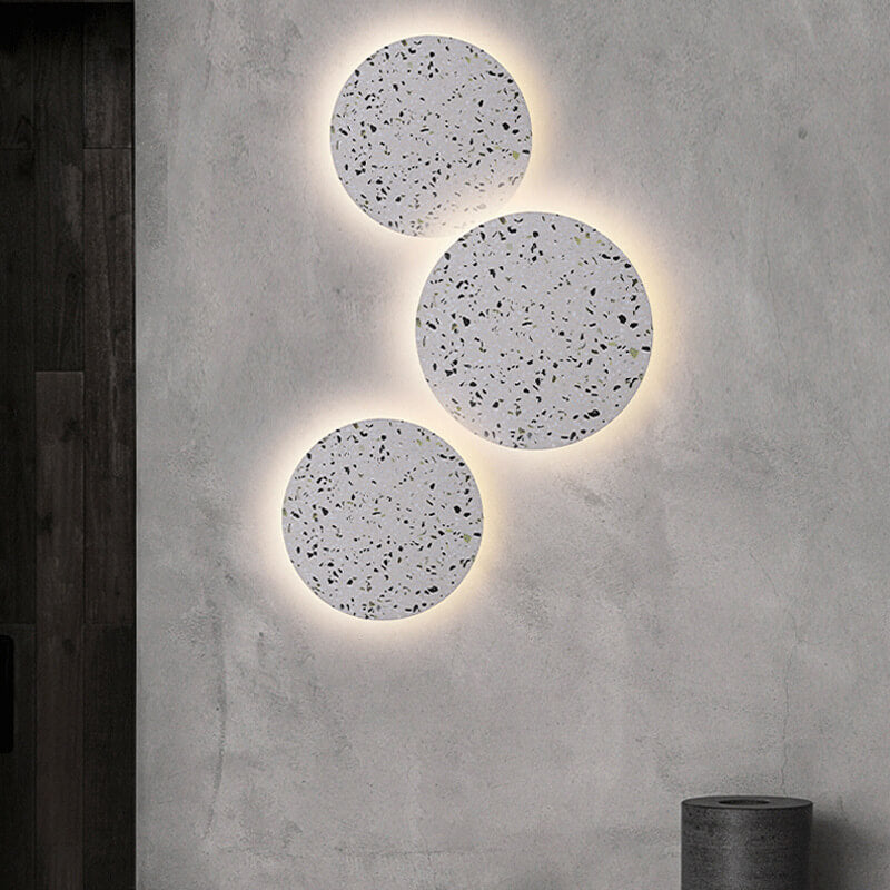 European Modern Round Textured Marble LED Wall Sconce Lamp Lumendat