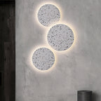 European Modern Round Textured Marble LED Wall Sconce Lamp Lumendat