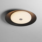 Contemporary Scandinavian Round Aluminum Acrylic Copper LED Semi-Flush Mount Ceiling Light For Living Room