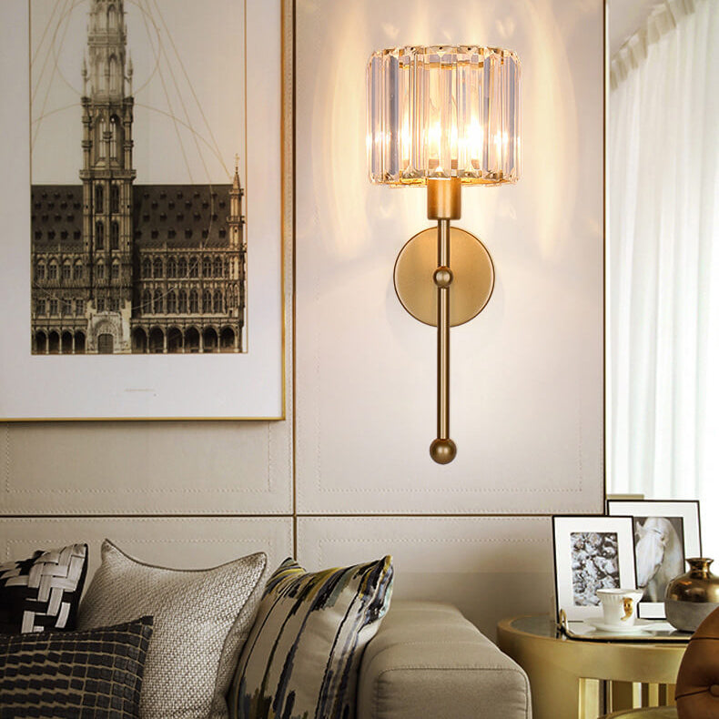 Modern Light Luxury Crystal Long Arm 1-Light Wall Sconce Lamp Lumendat