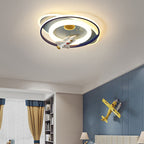 Lumendat Modern Creative Kids Iron Cartoon Astronaut Rocket LED Flush Mount Ceiling Light Lumendat