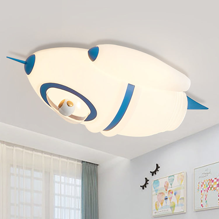 Lumendat Contemporary Creative Kids Rocket Iron Plastic LED Flush Mount Ceiling Light For Bedroom Lumendat