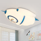 Lumendat Contemporary Creative Kids Rocket Iron Plastic LED Flush Mount Ceiling Light For Bedroom Lumendat