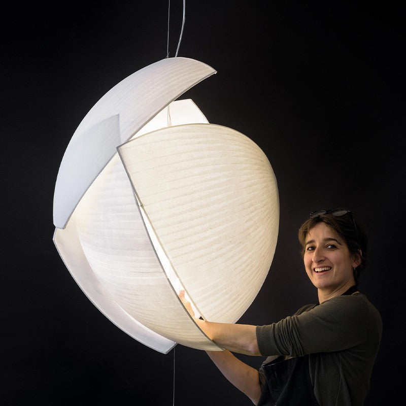 Contemporary Scandinavian Irregular Sail Fabric 3-light Pendant Light for Living Room