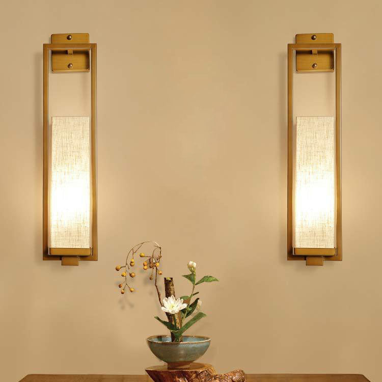 Modern Classical Minimalist Iron Cloth 1-Light Wall Sconce Lamp