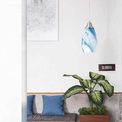 Modern Light Luxury Simple Marble Long Barrel 1-light Pendant Light