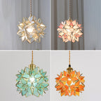 French Luxury Glass Gardenia Petal Ball 1-light Pendant Light BulbSquare