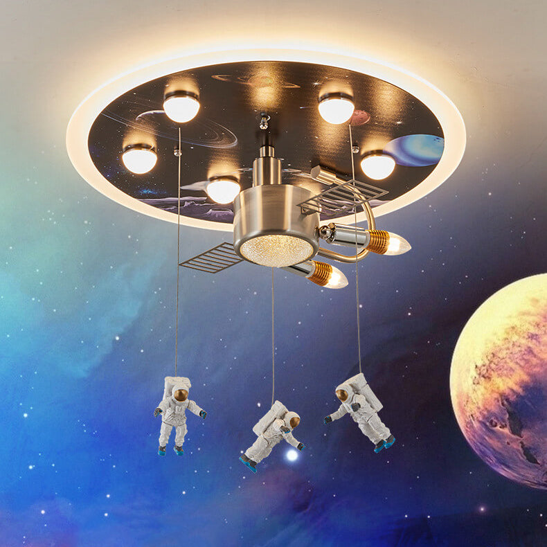 Lumendat Cartoon Creative Astronaut LED Kids Flush Mount Ceiling Light Lumendat