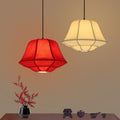 Modern Chinese Iron Sheepskin Oval Lantern 1-light Pendant Light BulbSquare