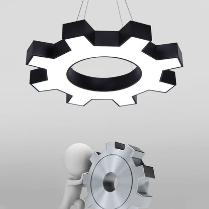 Contemporary Creative Iron Gear Acrylic Shade LED Pendant Light for Entertainment Room