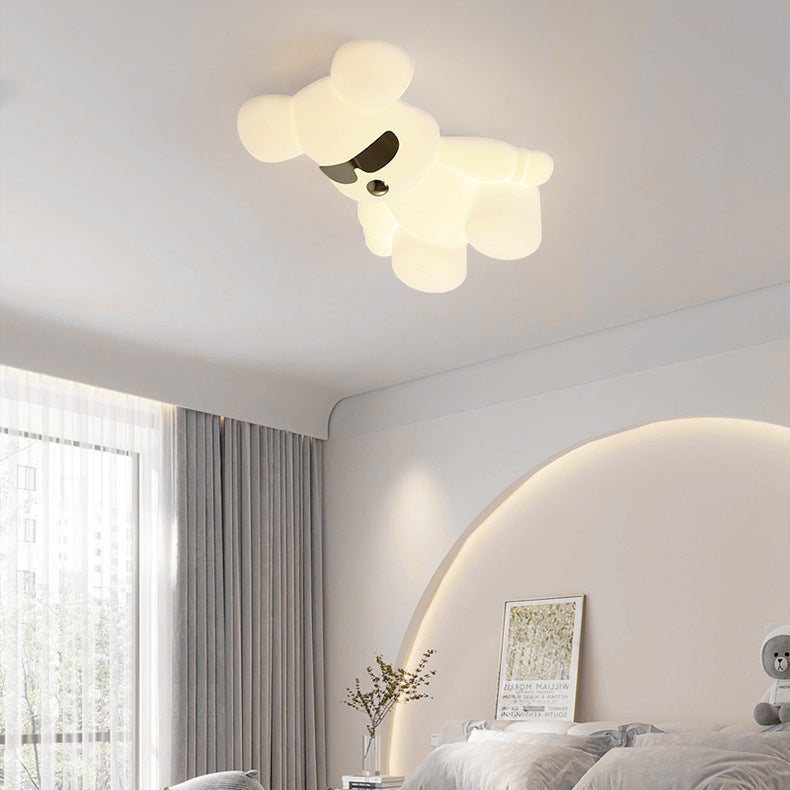 Lumendat Contemporary Creative Cartoon Animal Bear Acrylic Shape Iron LED Kids Flush Mount Ceiling Light For Bedroom Lumendat