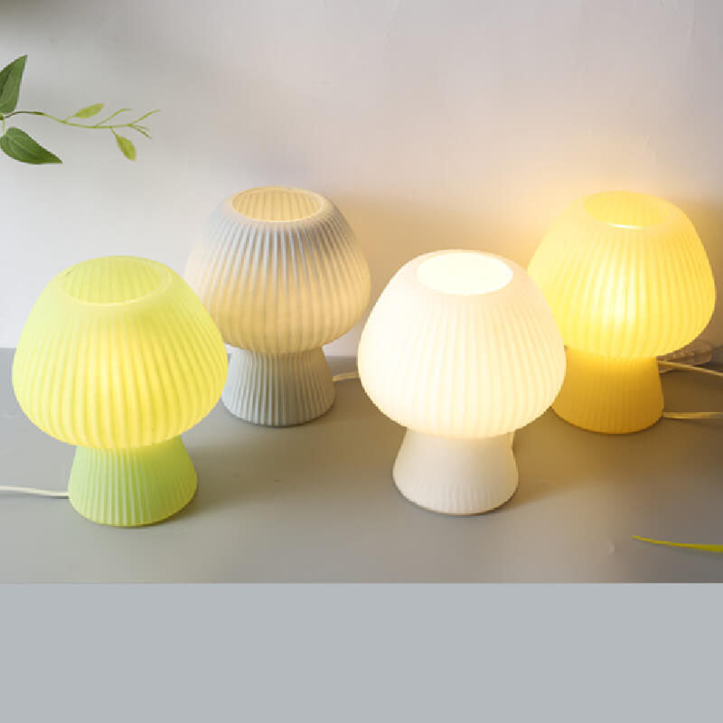 Modern Minimalist Mushroom 1-Light Glass Table Lamp For Bedside Lumendat