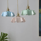 Traditional Japanese Cream Petal Glass Iron 1-light Pendant Light for Dining Room BulbSquare