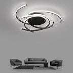 Modern Minimalist Aluminum Spiral Strip LED Flush Mount Ceiling Light for Bedroom
