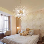 Contemporary Scandinavian Dandelion Metal Crystal 8/9/12/16 Light Chandelier for Bedroom Lumendat