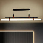 Nordic Minimalist Long Strip Leather LED Island Light Chandelier Lumendat