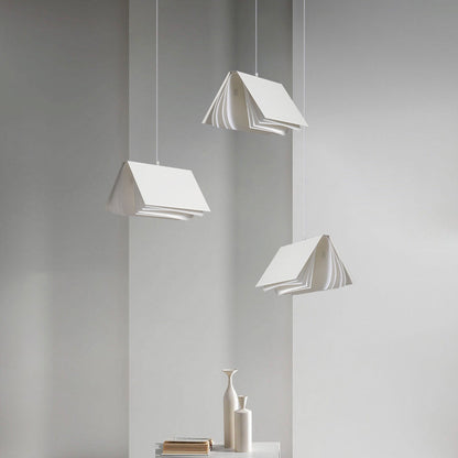 Contemporary Creative Book Shape Iron Pc Fabric 1-light Pendant Light for Living Room